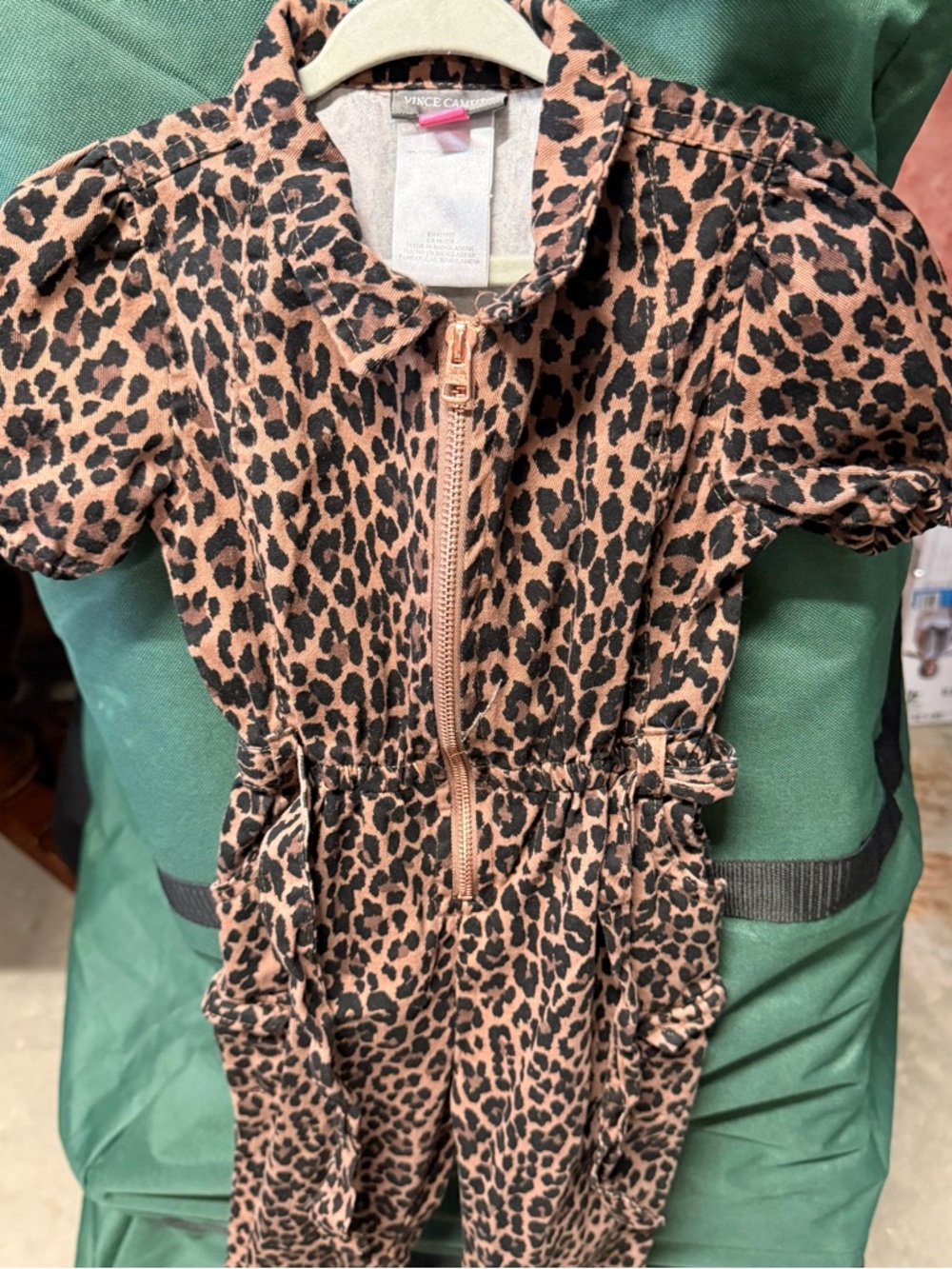 Vince Camuto Leopard Print Romper in Brown & Black